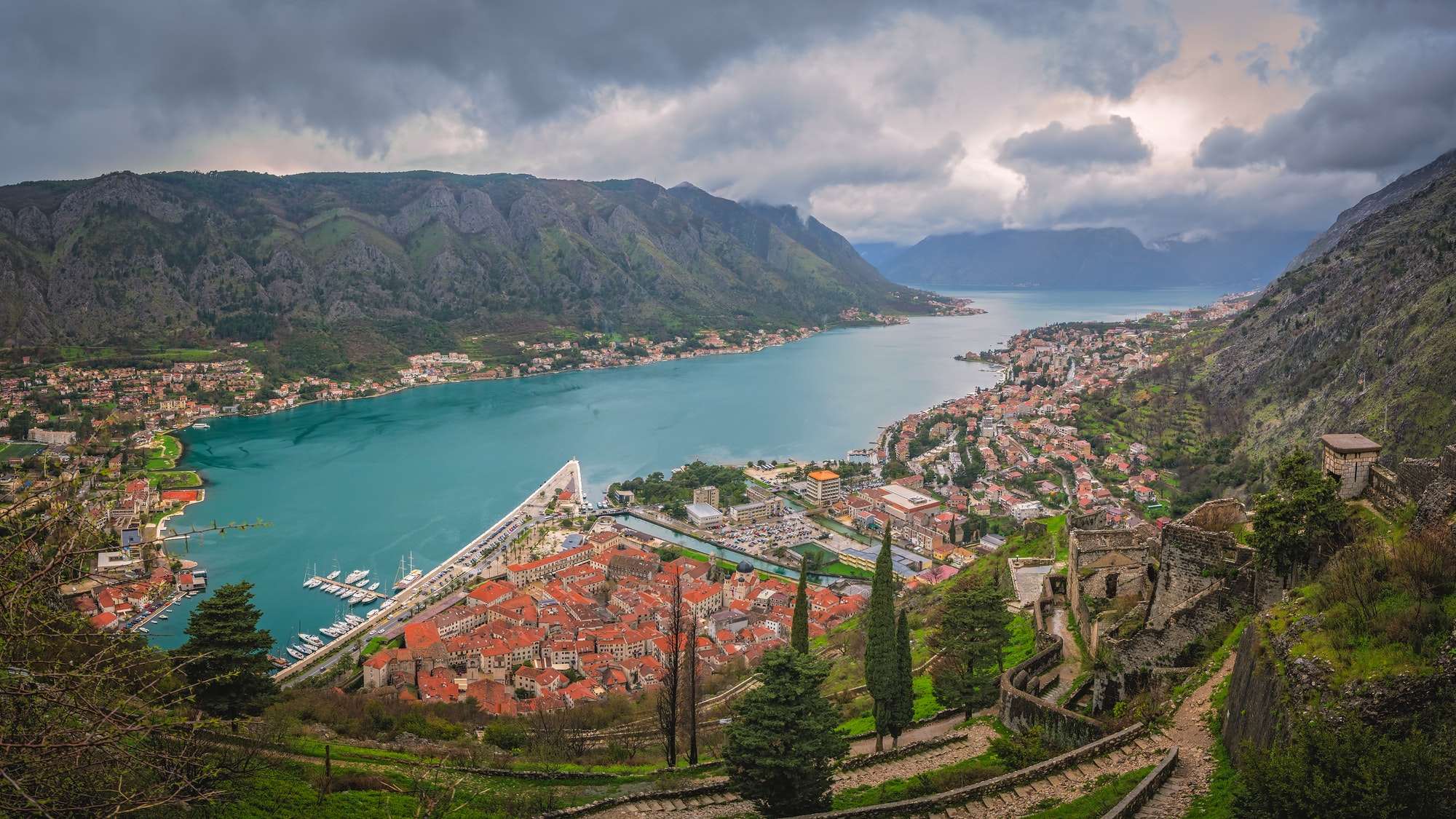 Panorama of Kotor in Montenegro