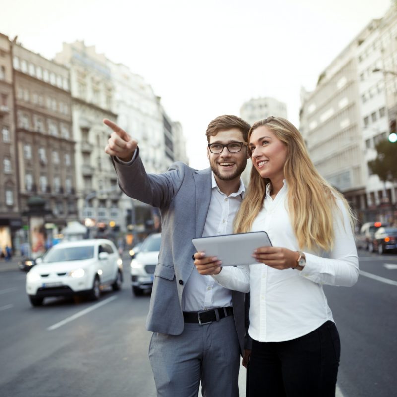 Real estate agent showing apartment